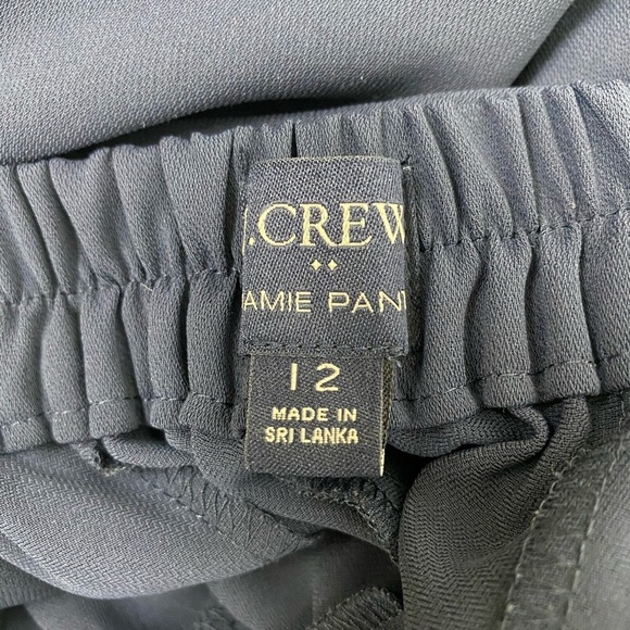 J.Crew Jamie Pant Women's Size 12 Navy Blue Elastic Waist Back Pockets Straight - Picture 6 of 12